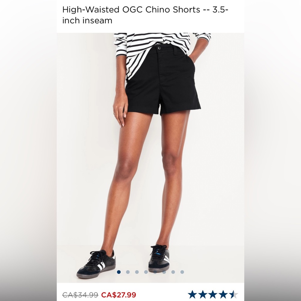 Old Navy BNWT women’s black chino shorts 3 and 1/2” inseam size XL